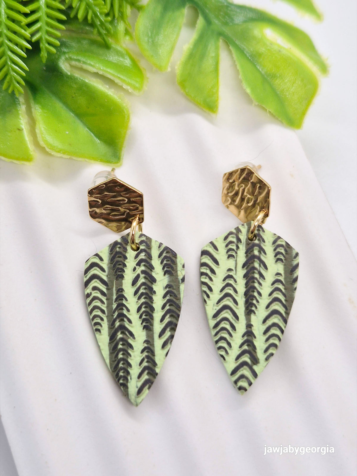 PISTACHIO POLYMER CLAY EARRINGS