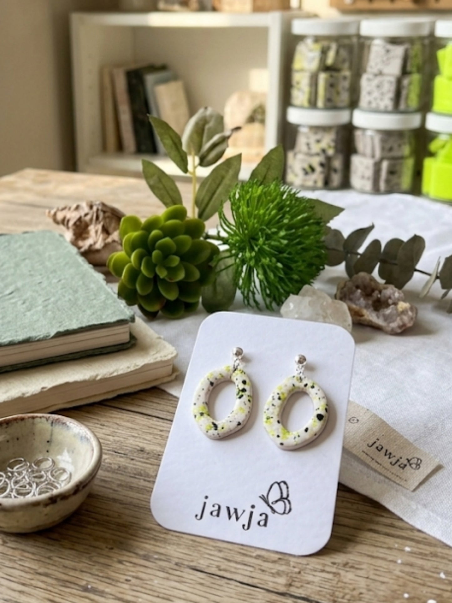 SPECKLED PAINT POLYMER CLAY EARRINGS