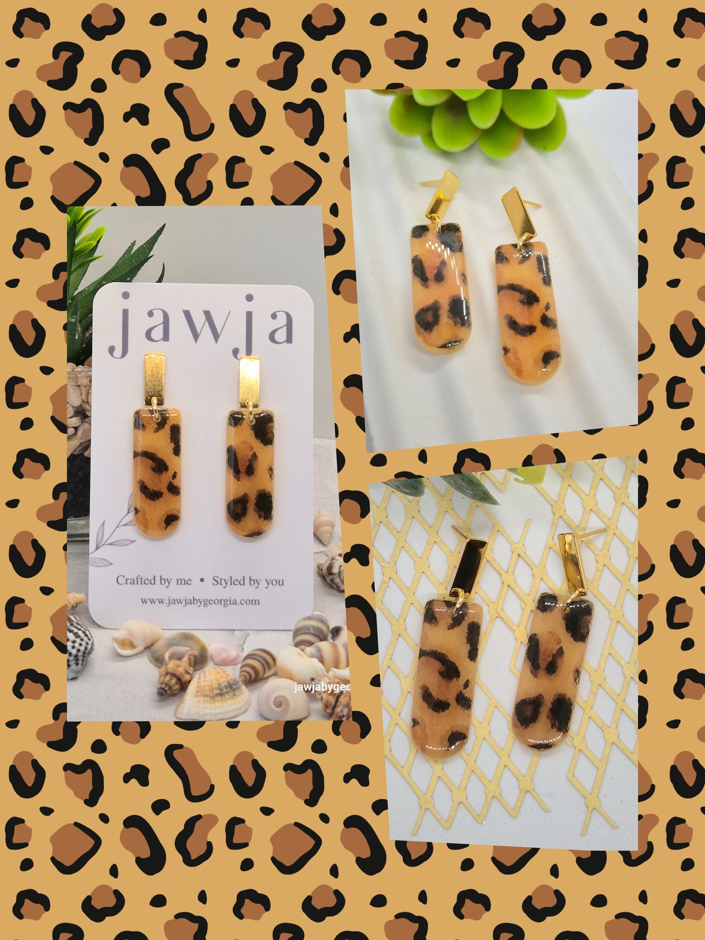 ANIMAL PRINT POLYMER CLAY EARRINGS