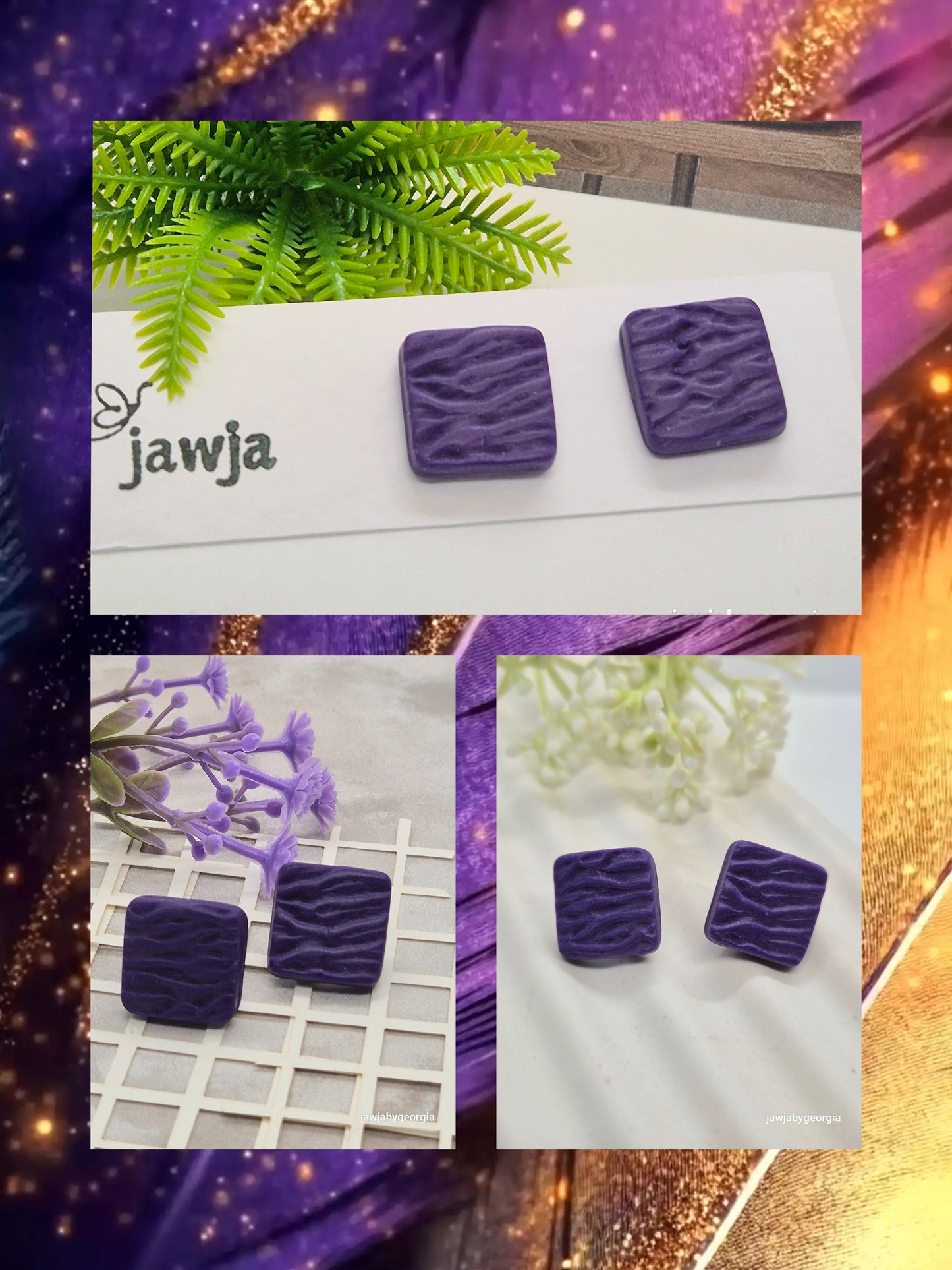 WAVY PURPLE STUDS