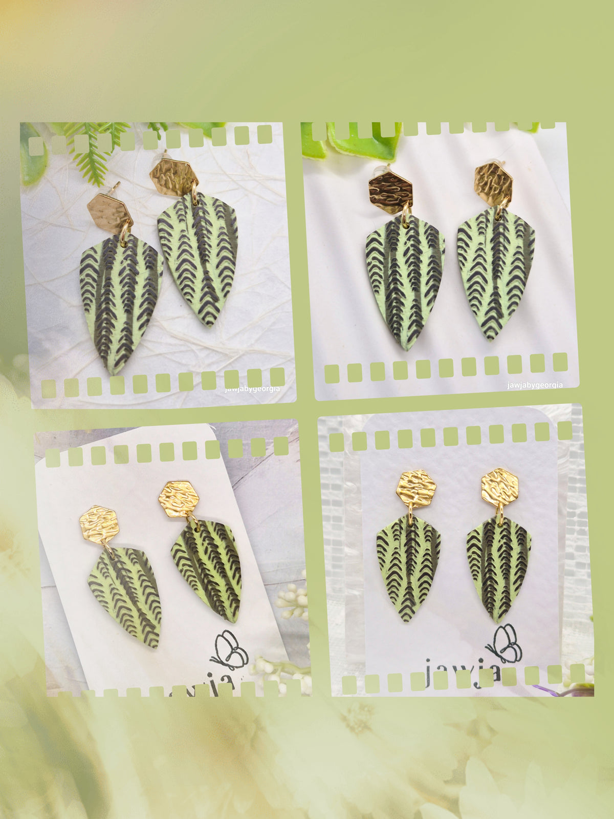 PISTACHIO POLYMER CLAY EARRINGS