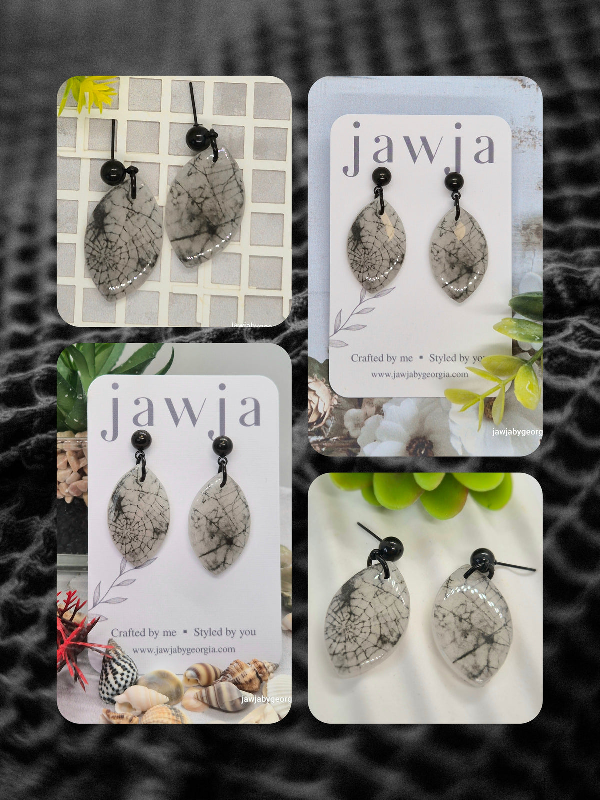 COBWEB POLYMER CLAY EARRINGS