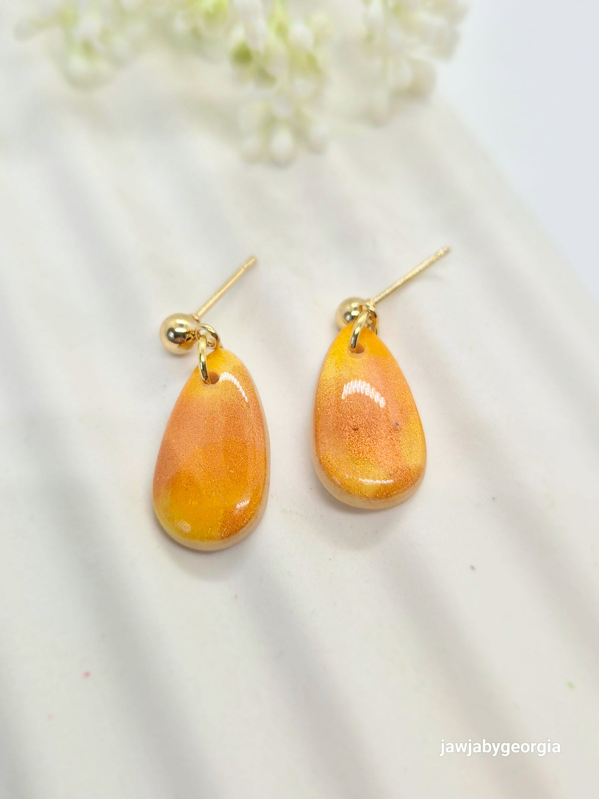 SUNSET AMBER POLYMER CLAY EARRINGS