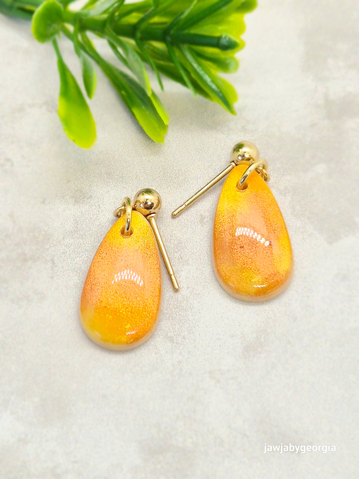 SUNSET AMBER POLYMER CLAY EARRINGS