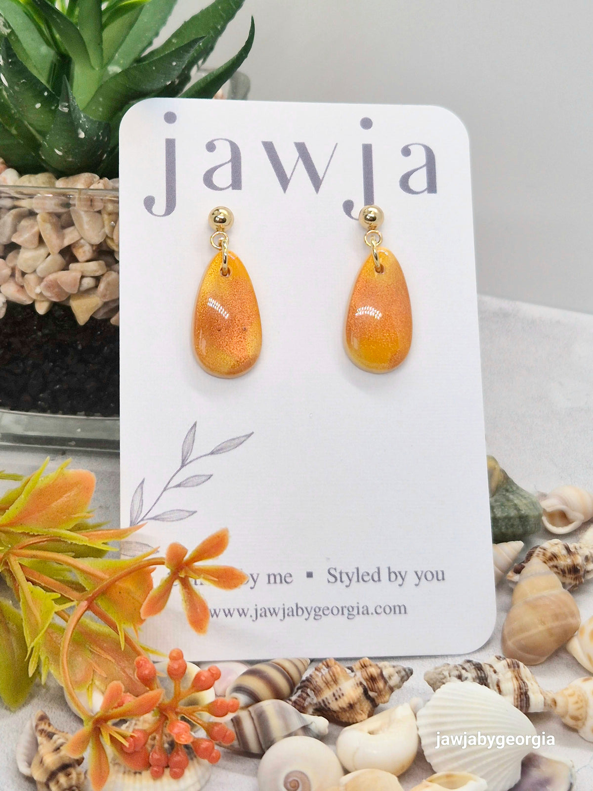 SUNSET AMBER POLYMER CLAY EARRINGS