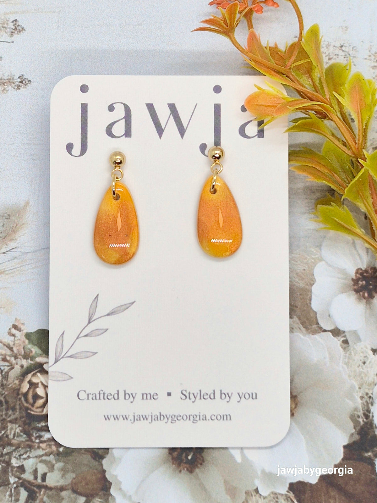 SUNSET AMBER POLYMER CLAY EARRINGS