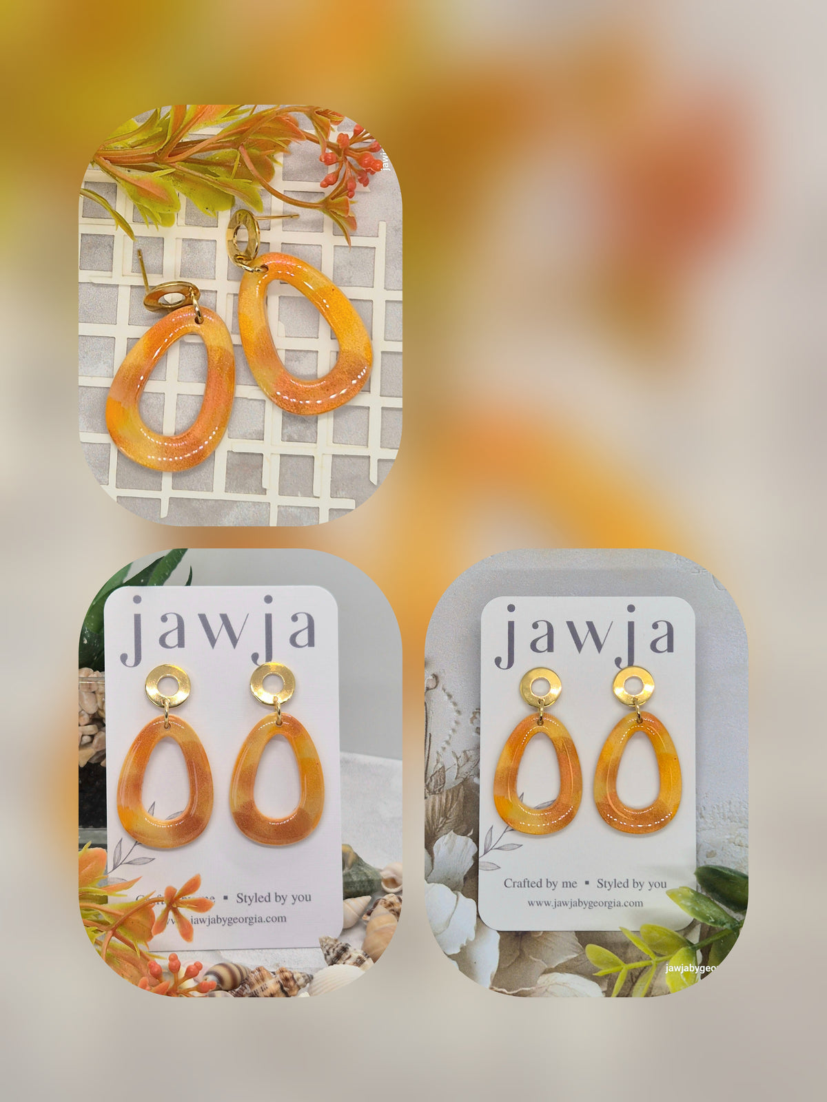 SHIMMERING AUTUMN POLYMER CLAY EARRINGS