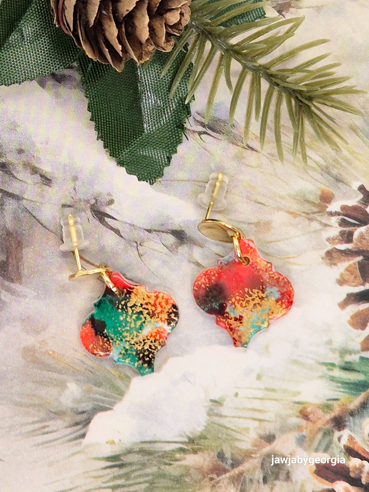 CONTEMPORARY CHRISTMAS POLYMER CLAY EARRINGS
